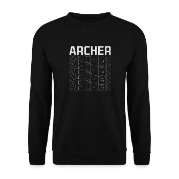 Archer Grid Schriftzug - Unisex Pullover - Schwarz - Vorne - Alina (178cm) & Michal (187cm)
