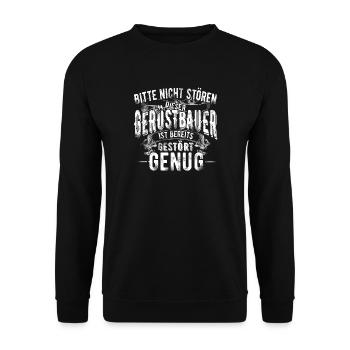 Gerüstbauer - Unisex Pullover - Schwarz - Vorne - Alina (178cm) & Michal (187cm)