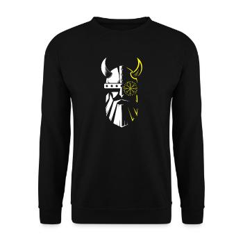 Viking Warrior and Sun Emblem - Unisex Sweatshirt - black - Front - Alina (178cm) & Michal (187cm)