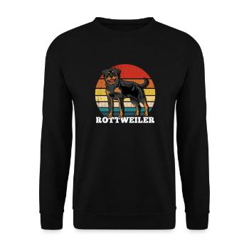 Rottweiler Rétro - Sweat-shirt Unisexe - noir - Devant - Alina (178cm) & Michal (187cm)