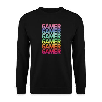 Gamer Rainbow Multiple - Unisex Sweatshirt - black - Front - Alina (178cm) & Michal (187cm)