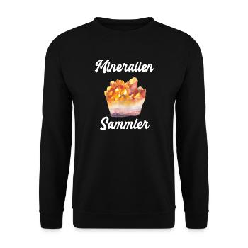 Mineralien Sammler Aquarellkristalle - Unisex Pullover - Schwarz - Vorne - Alina (178cm) & Michal (187cm)