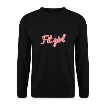 Fitgirl Pink 3D Script - Unisex Sweatshirt - black - Front - Alina (178cm) & Michal (187cm)