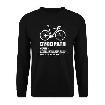 Cyclist Path Bold Bike Art - Unisex Sweatshirt - black - Front - Alina (178cm) & Michal (187cm)