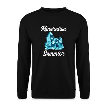 Mineralien Sammler Kristalle - Unisex Pullover - Schwarz - Vorne - Alina (178cm) & Michal (187cm)