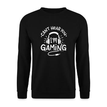 Gaming Headset Gamer - Unisex Pullover - Schwarz - Vorne - Alina (178cm) & Michal (187cm)