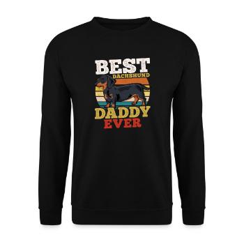 Dackel Hundevater Retro - Unisex Pullover - Schwarz - Vorne - Alina (178cm) & Michal (187cm)