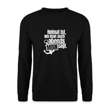 Moin Heimat Ist Wo Man Auch Abends Moin Sagt Anker - Unisex Pullover - Schwarz - Vorne - Alina (178cm) & Michal (187cm)