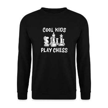 Schach - Unisex Pullover - Schwarz - Vorne - Alina (178cm) & Michal (187cm)