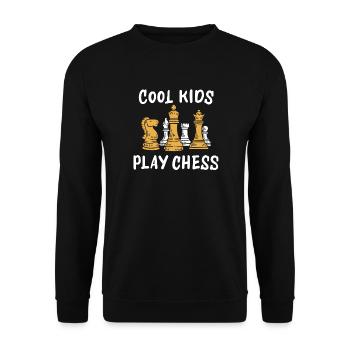 Schach Schachfiguren - Unisex Pullover - Schwarz - Vorne - Alina (178cm) & Michal (187cm)