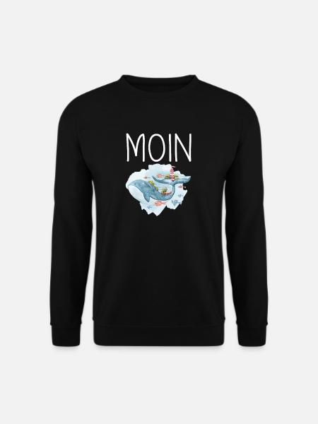 MOIN Wal Leuchtturm Wasserfarben - Unisex Pullover - Schwarz