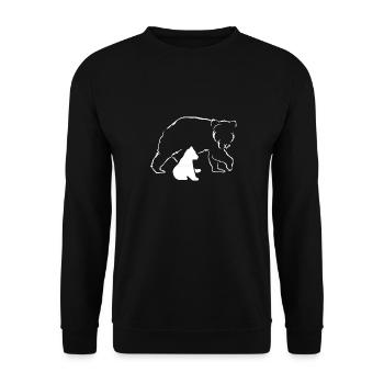 Bear and cub silhouette - Unisex Sweatshirt - black - Front - Alina (178cm) & Michal (187cm)