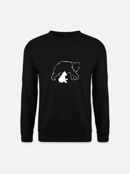 Bär und Jungtier Silhouette - Unisex Pullover - Schwarz