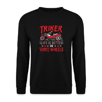 Triker Trike Tricycle - Sweat-shirt Unisexe - noir - Devant - Alina (178cm) & Michal (187cm)