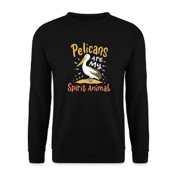 Amateurs de pélican Pelikan - Sweat-shirt Unisexe - noir - Devant - Alina (178cm) & Michal (187cm)