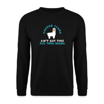 Lama Docteur Lama - Sweat-shirt Unisexe - noir - Devant - Alina (178cm) & Michal (187cm)