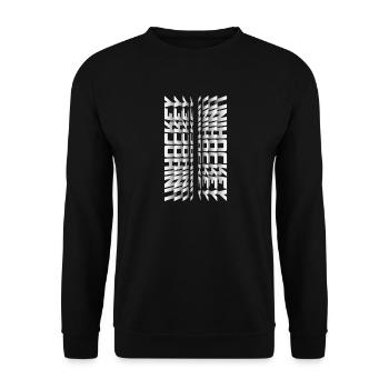 Unihockey Flipbook Typografie - Unisex Pullover - Schwarz - Vorne - Alina (178cm) & Michal (187cm)