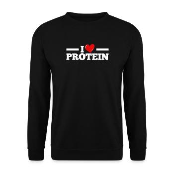 protein - Unisex Sweatshirt - black - Front - Alina (178cm) & Michal (187cm)