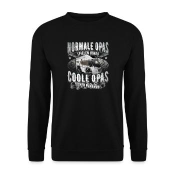 Camping Campen Opa - Unisex Pullover - Schwarz - Vorne - Alina (178cm) & Michal (187cm)