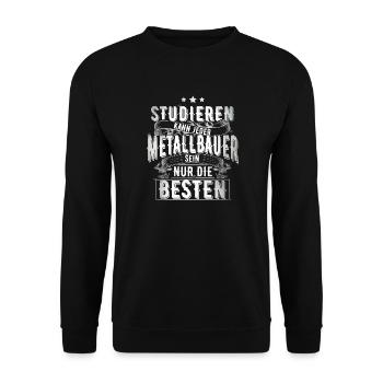 Metallbauer - Unisex Pullover - Schwarz - Vorne - Alina (178cm) & Michal (187cm)