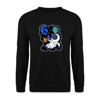 6e anniversaire astronaute cadeau garçon 6 ans - Sweat-shirt Unisexe - noir - Devant - Alina (178cm) & Michal (187cm)