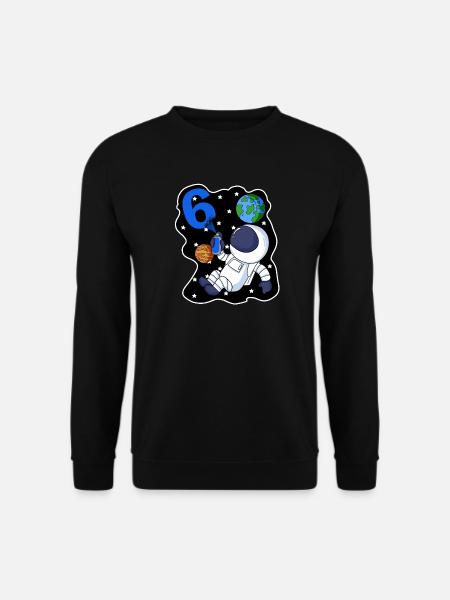 6. Geburtstag Astronaut 6 Jahre Jungen Geschenk - Unisex Pullover - Schwarz