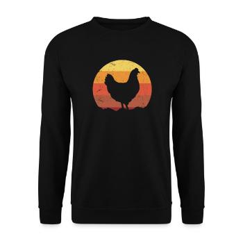 Chicken Retro - Unisex Sweatshirt - black - Front - Alina (178cm) & Michal (187cm)