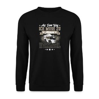 Camping Camper Wohnmobil - Unisex Pullover - Schwarz - Vorne - Alina (178cm) & Michal (187cm)