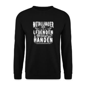 Metallbauer - Unisex Pullover - Schwarz - Vorne - Alina (178cm) & Michal (187cm)