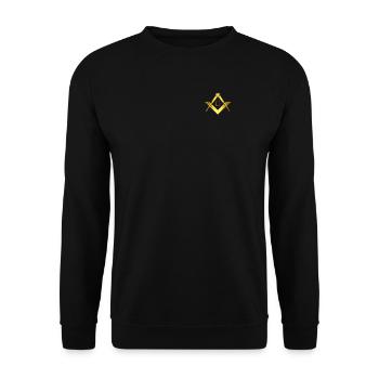 Masonic symbol angle compass gold freemasonry - Unisex Sweatshirt - black - Front - Alina (178cm) & Michal (187cm)