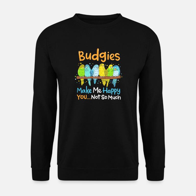 Wellensittich Sittiche Vögel - Unisex Pullover - Schwarz