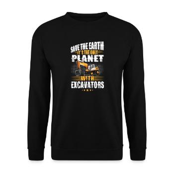 Baggerfahrer Baggerführer - Unisex Pullover - Schwarz - Vorne - Alina (178cm) & Michal (187cm)
