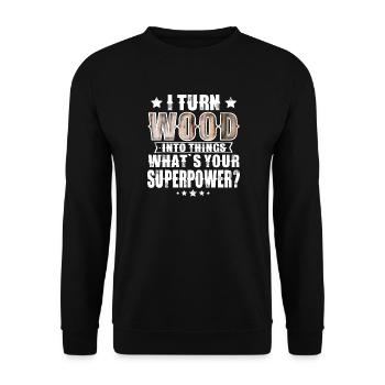 Holz - Unisex Pullover - Schwarz - Vorne - Alina (178cm) & Michal (187cm)