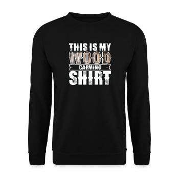 Wood carving - Unisex Sweatshirt - black - Front - Alina (178cm) & Michal (187cm)