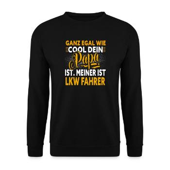 Papa Lkw Fahrer - Unisex Pullover - Schwarz - Vorne - Alina (178cm) & Michal (187cm)