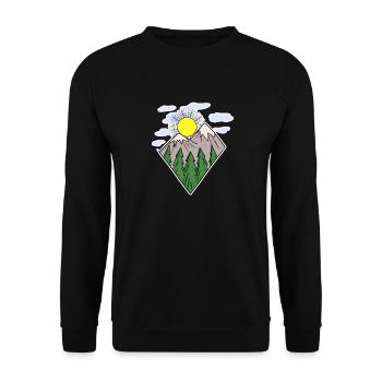 Berge Wandern Wanderer - Unisex Pullover - Schwarz - Vorne - Alina (178cm) & Michal (187cm)