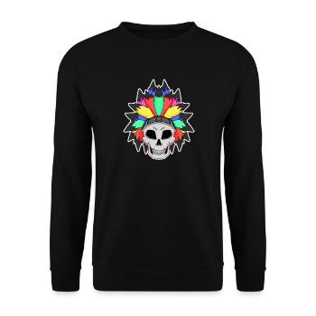 Rainbow skull LGBT - Unisex Sweatshirt - black - Front - Alina (178cm) & Michal (187cm)