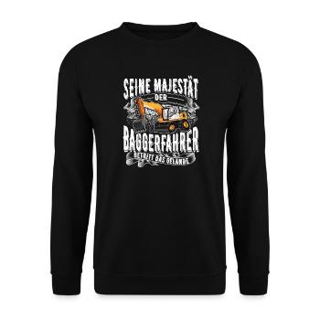 Baggerfahrer - Unisex Pullover - Schwarz - Vorne - Alina (178cm) & Michal (187cm)