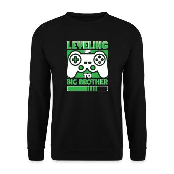 Leveling Up To Big Brother - Unisex Sweatshirt - black - Front - Alina (178cm) & Michal (187cm)