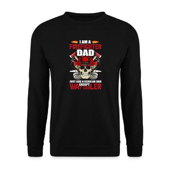 Fire department dad - Unisex Sweatshirt - black - Front - Alina (178cm) & Michal (187cm)