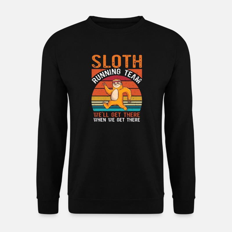 Sloth team running jogging - Unisex Sweatshirt - black