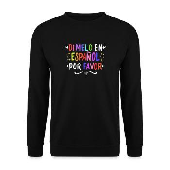 Spanish Spanish Teacher Language - Unisex Sweatshirt - black - Front - Alina (178cm) & Michal (187cm)