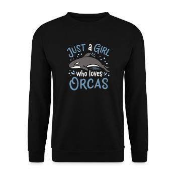 Orcas Orca lovers - Unisex Sweatshirt - black - Front - Alina (178cm) & Michal (187cm)
