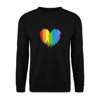 LGBT Herz - Unisex Pullover - Schwarz - Vorne - Alina (178cm) & Michal (187cm)