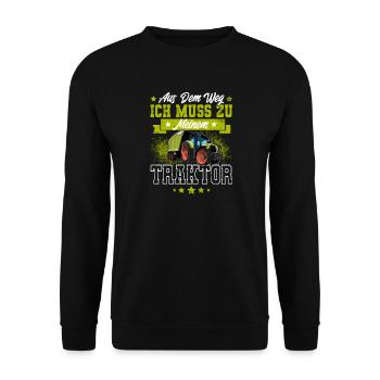 Landwirt Traktor Landwirtschaft - Unisex Pullover - Schwarz - Vorne - Alina (178cm) & Michal (187cm)
