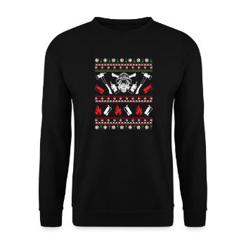 Pompiers Ugly Christmas - Sweat-shirt Unisexe - noir - Devant - Alina (178cm) & Michal (187cm)