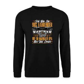 Busfahrer Opa - Unisex Pullover - Schwarz - Vorne - Alina (178cm) & Michal (187cm)