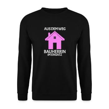 Bauherrin Baumeister Hausbau Partnerlook 2 - Unisex Pullover - Schwarz - Vorne - Alina (178cm) & Michal (187cm)