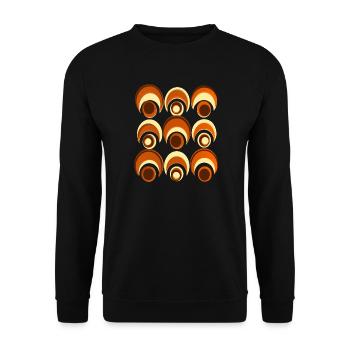 60s 70s Retro Pattern Circle Style Pattern - Unisex Sweatshirt - black - Front - Alina (178cm) & Michal (187cm)
