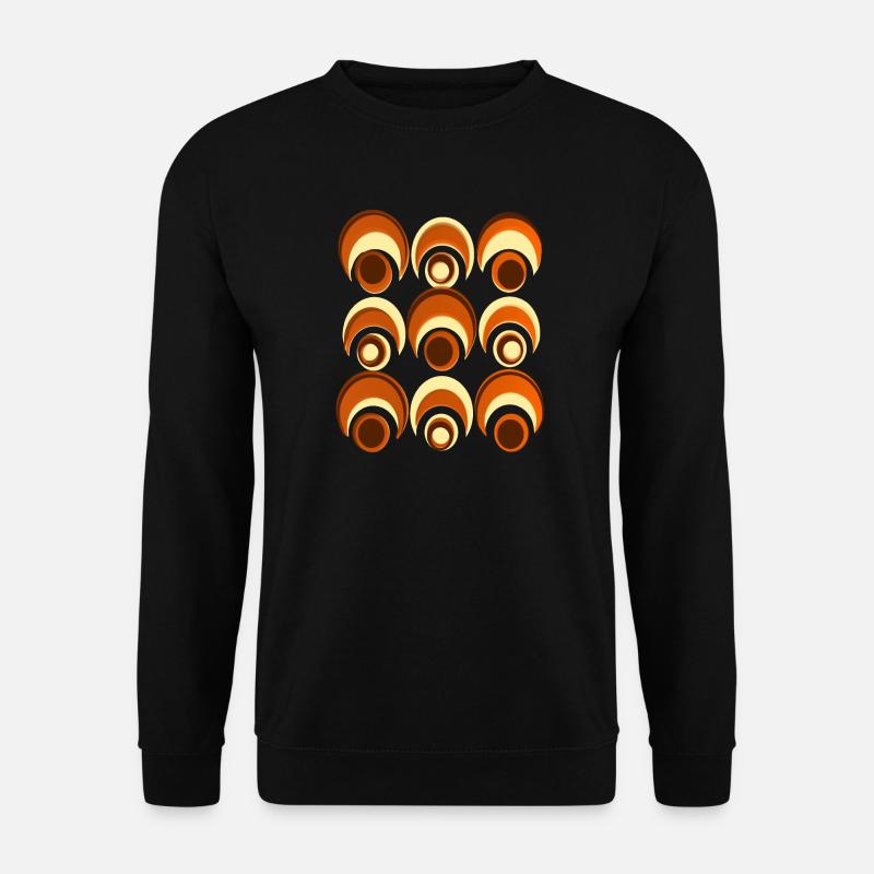 60er 70er Jahre Retro Muster Kreis Stilmuster - Unisex Pullover - Schwarz